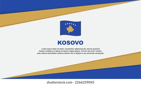 Kosovo Flag Abstract Background Design Template. Kosovo Independence Day Banner Cartoon Vector Illustration. Kosovo Design