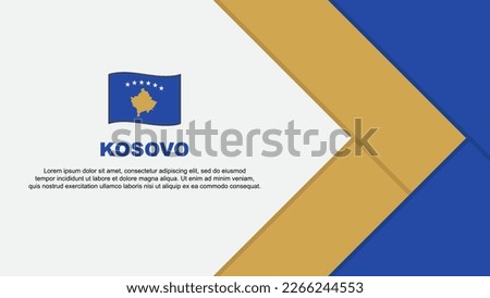 Kosovo Flag Abstract Background Design Template. Kosovo Independence Day Banner Cartoon Vector Illustration. Kosovo Cartoon
