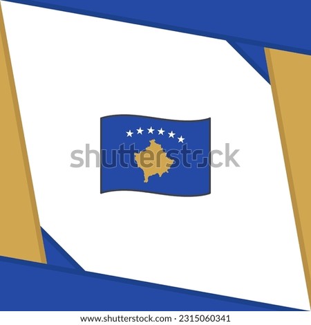 Kosovo Flag Abstract Background Design Template. Kosovo Independence Day Banner Social Media Post. Kosovo Independence Day