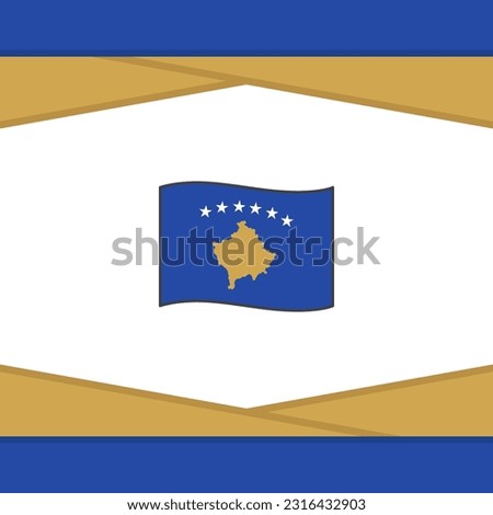 Kosovo Flag Abstract Background Design Template. Kosovo Independence Day Banner Social Media Post. Kosovo Vector