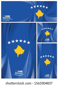 Kosovo flag abstract colors background. Collection banner design. brochure vector illustration.