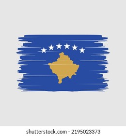 Kosovo Flag Brush. National Flag