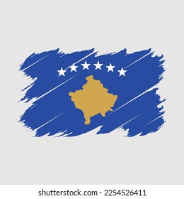 Kosovo Flag Brush Vector Illustration