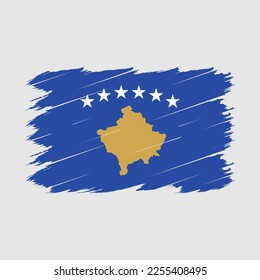 Kosovo Flag Brush Vector Illustration