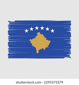 Kosovo Flag Brush Vector Illustration