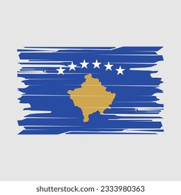 Kosovo Flag Brush Vector Illustration