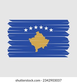 Kosovo Flag Brush Vector Illustration