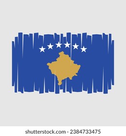 Kosovo Flag Brush Vector Illustration