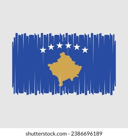 Ilustración del vector de pincel de bandera de Kosovo