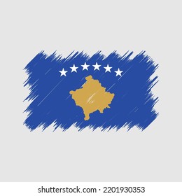 Kosovo Flag Brush Vector. National Flag