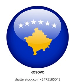 KOSOVO flag button on white background