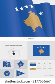 vector de hoja de construcción de bandera kosovo