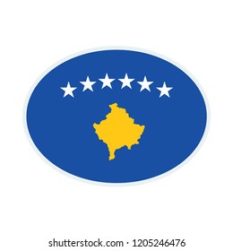 Kosovo flag. Kosovo ellipse flag