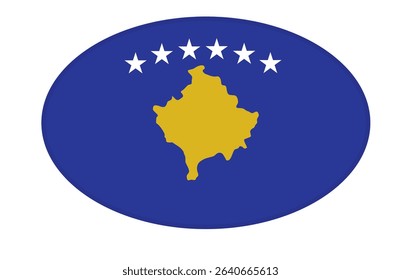 Kosovo flag ellipse shaped. vector	
