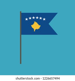 Kosovo flag icon in flat design. Independence day or National day holiday concept.