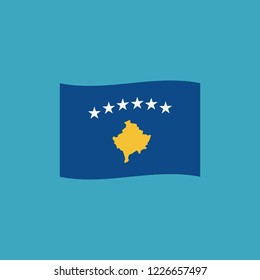 Kosovo flag icon in flat design. Independence day or National day holiday concept.