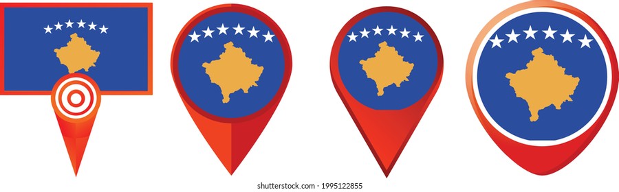 Kosovo flag icon . web icon set . icons collection. Simple vector illustration.