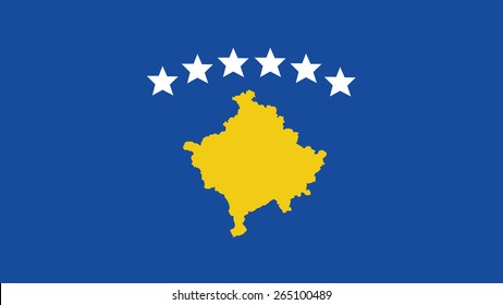 Kosovo Flag For Independence Day And Infographic Vector Illustration.