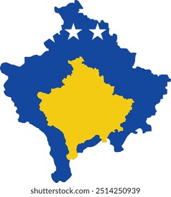 Kosovo Flag in Map, Kosovo Map with Flag, Mapa do Kosovo, Mapa com Bandeira, Bandeira da Nação Kosovo