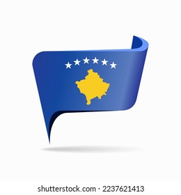 Kosovo flag map pointer layout. Vector illustration.