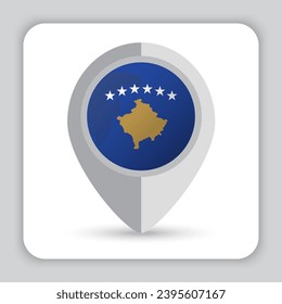 Kosovo Flag Pin Map Icon