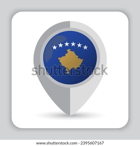 Kosovo Flag Pin Map Icon