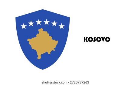 Bandera de Kosovo en forma de escudo (insignia)