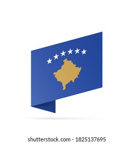 Staatssymbol des Kosovo einzeln auf nationalem Hintergrund. Grußkarte Nationaler Unabhängigkeitstag der Republik Kosovo. Illustrationsbanner mit realistischer Staatsflagge.