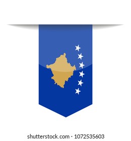Kosovo Flag Vector Bookmark Icon - Illustration