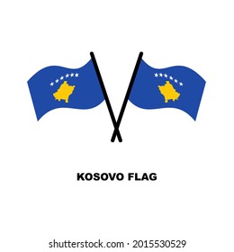 Vector de bandera de Kosovo, banderas de los países. aislado de fondo blanco. adecuado para icono web, etc.