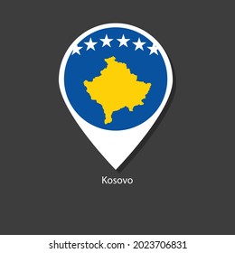 Marcador vectorial de la bandera de Kosovo con banderas.