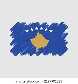 Vector de la bandera de Kosovo. Bandera nacional