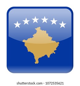 Kosovo Flag Vector Square Icon - Illustration