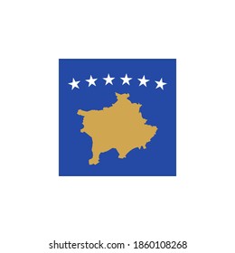 Kosovo flag vector square icon - illustration. Flag of Kosovo. Abstract concept, icon, square, button