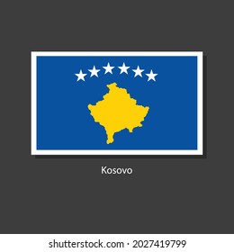Kosovo-Flagge Vektor Square Symbol auf schwarzem Hintergrund.