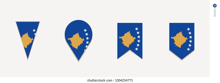 Kosovo flag in vertical design, vector illustration.