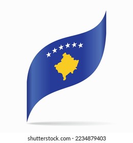 Fondo abstracto ondulado de la bandera de Kosovo. Ilustración vectorial.