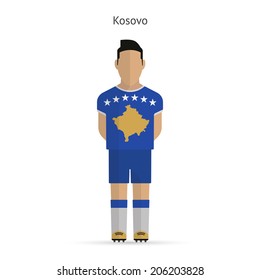Kosovo football player. Soccer uniform. Vector illustration.