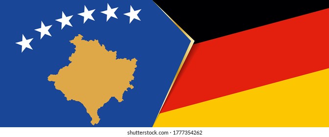 Kosovo and Germany flags, two vector flags symbol of relationship or confrontation.