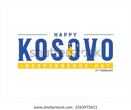 KOSOVO Independence Day vector design on a white background, Typographic Design of KOSOVO Independence Day with National Flag, KOSOVO flag typography, Kosovo national day Design