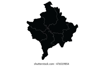 Kosovo map black color
