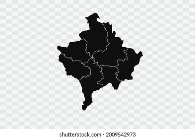 Kosovo map black Color on Backgound png