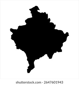 Kosovo Map - black World Map International vector template with High detailed isolated on white background - Vector