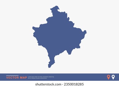 Kosovo Map - blue abstract style isolated on white background for infographic, design vector.