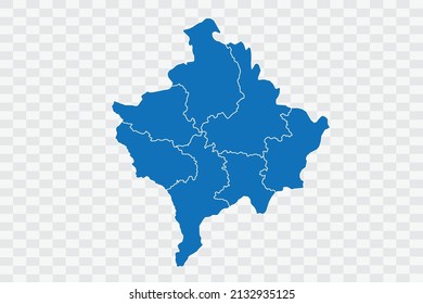 Kosovo Map blue Color on Backgound png