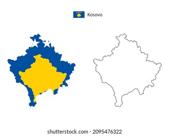El vector de la ciudad de los mapas de Kosovo se dividió por el estilo de simplicidad del contorno. Tiene 2 versiones, versión de línea delgada negra y color de la versión de bandera de país. Ambos mapas estaban en el fondo blanco.