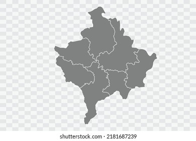 Kosovo Map Color on White Background quality files Png