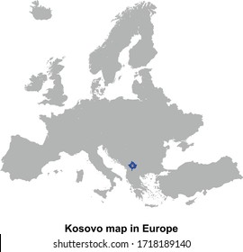 Kosovo map colored with flag colors in Europe isolated vector illustration