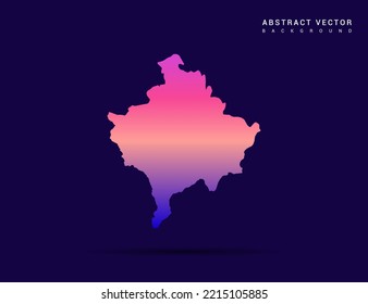 Kosovo map of Colorful gradient style vector Illustration.