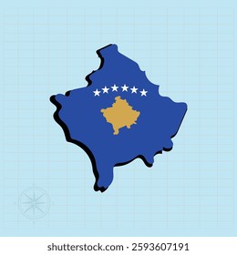 Kosovo map Design Vector illustration graphic